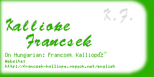 kalliope francsek business card